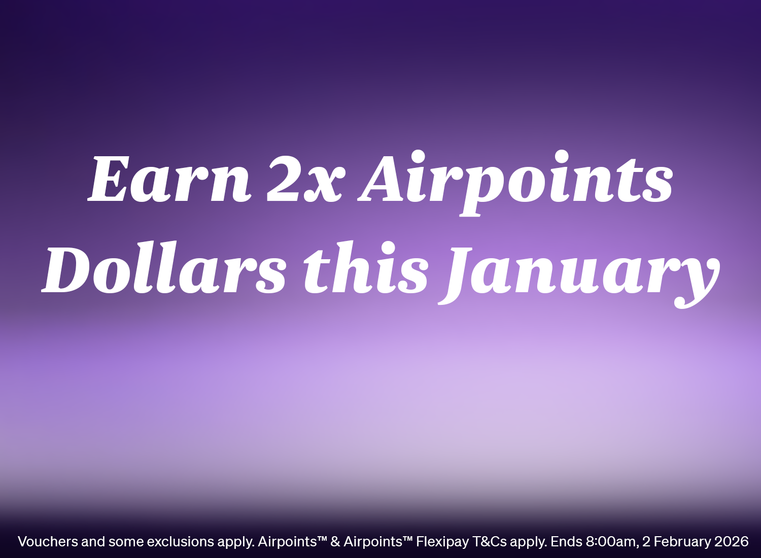 Earn 2x Airpoints Dollars this January